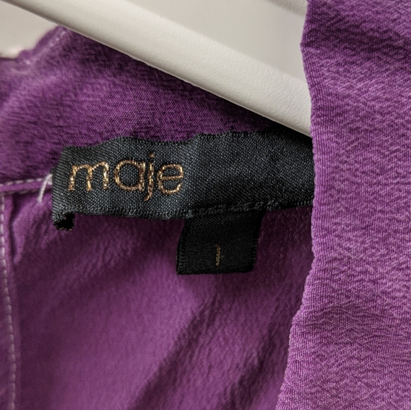 Maji purple sleeveless silk blouse - Picture 2 of 2